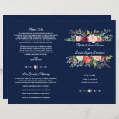 Charm Burgundy Floral Frame Dark Blue Program (Vorne/Hinten)