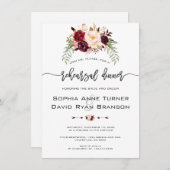 Charm Burgundy Handwriting Probe Dinner Einladung (Vorne/Hinten)