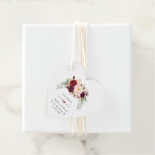 Charm Burgundy Marsala Floral Handwriting Wedding Geschenkanhänger (Beispiel)