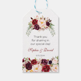 Charm Burgundy Marsala Floral Wedding Geschenkanhänger