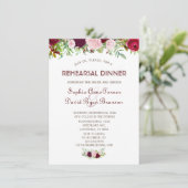 Charm Burgundy Marsala Probe Dinner Einladung (Stehend Vorderseite)