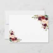 Charm Burgundy Red Marsala Floral Save the Date (Rückseite)