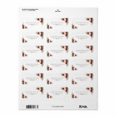 Charm Burgundy Red Marsala Floral Wedding Adressaufkleber (Vorne)