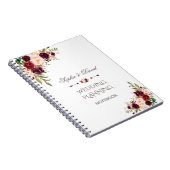 Charm Burgundy Red Marsala Floral Wedding Planner Notizblock (Rechte Seite)