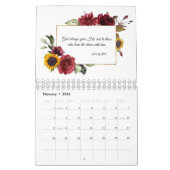 Charm Burgundy Sonnenblumen Inspiration Zitat 2020 Kalender (Feb 2026)