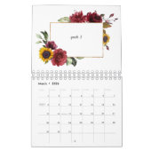Charm Burgundy Sonnenblumen Inspiration Zitat 2020 Kalender (Mär 2026)