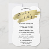 Charm Calligraphy Gold Stroke Brunch & Bubbly Einladung (Vorderseite)
