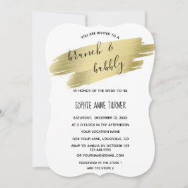 Charm Calligraphy Gold Stroke Brunch & Bubbly Einladung