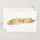 Charm Calligraphy Gold Stroke Wedding RSVP (Vorne/Hinten)