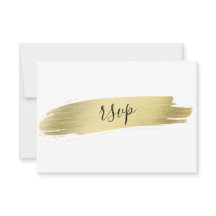 Charm Calligraphy Gold Stroke Wedding RSVP