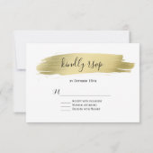Charm Calligraphy Gold Stroke Wedding RSVP Karte (Rückseite)