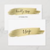 Charm Calligraphy Gold Stroke Wedding RSVP Karte (Vorne/Hinten)