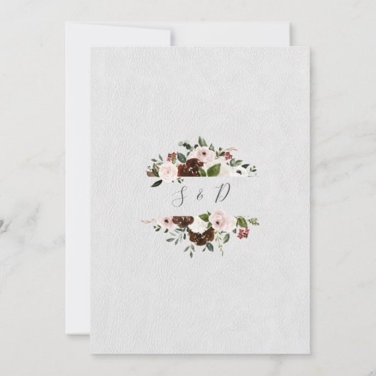 Charm Canopy Burgundy Blush Blume Hochzeit Einladung (Rückseite)