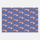 Charm Christmas Truck Elf Caroling Santa Sleigh Geschenkpapier Set (Vorderseite 3)