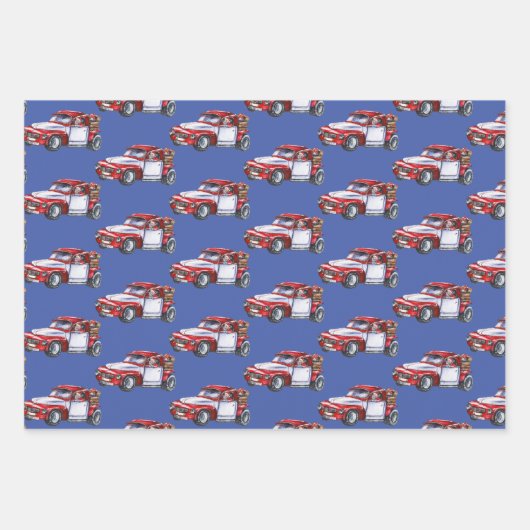 Charm Christmas Truck Elf Caroling Santa Sleigh Geschenkpapier Set (Vorderseite 3)