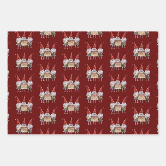 Charm Christmas Truck Elf Caroling Santa Sleigh Geschenkpapier Set (Vorderseite)