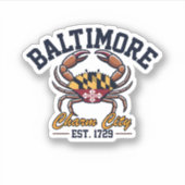 Charm City Baltimore Maryland Crab Flag Aufkleber (Vorderseite)