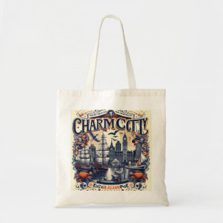 Charm City Calling: Ein illustrativer Tote Tragetasche