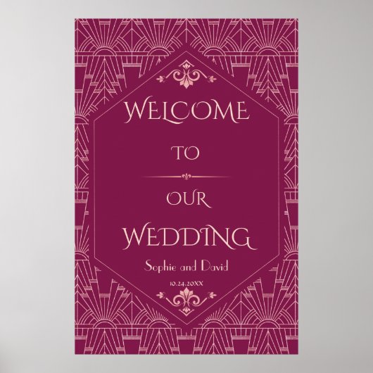 Charm Cooper Great Gatsby Wedding Willkommenszeich Poster (Vorne)