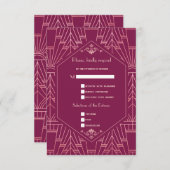 Charm Cooper Rose Great Gatsby 1920er Hochzeit RSV RSVP Karte (Vorne/Hinten)