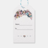 Charm Dusty Blue Pink Floral Bouquet Wedding Geschenkanhänger (Rückseite)