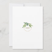 Charm Eukalyptus Wreath Wedding Änderung der Pläne Einladung (Rückseite)