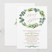 Charm Eukalyptus Wreath Wedding Änderung der Pläne Einladung (Vorne/Hinten)