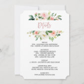 Charm Floral Rose Gold Bachelorette Wochenende Par Einladung (Rückseite)