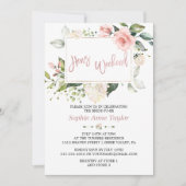 Charm Floral Rose Gold Bachelorette Wochenende Par Einladung (Vorderseite)