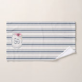 Charm Französischer Bauernhof Blau und Weiß Streif Badhandtuch Set (Handtuch)