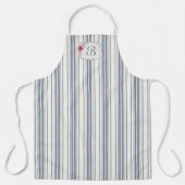 Charm Französischer Bauernhof Blau und Weiß Streif Schürze (Vorderseite)