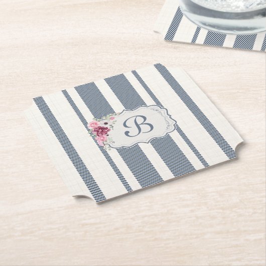 Charm Französischer Bauernhof Blau und Weiß Streif Untersetzer (angewinkelt)