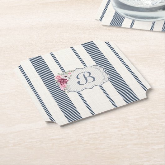 Charm Französischer Bauernhof Blau und Weiß Streif Untersetzer (angewinkelt)