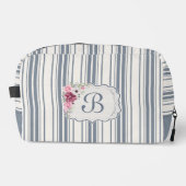 Charm Französischer Bauernhof Blau und Weiß Streif Waschbeutel (Vorderseite)