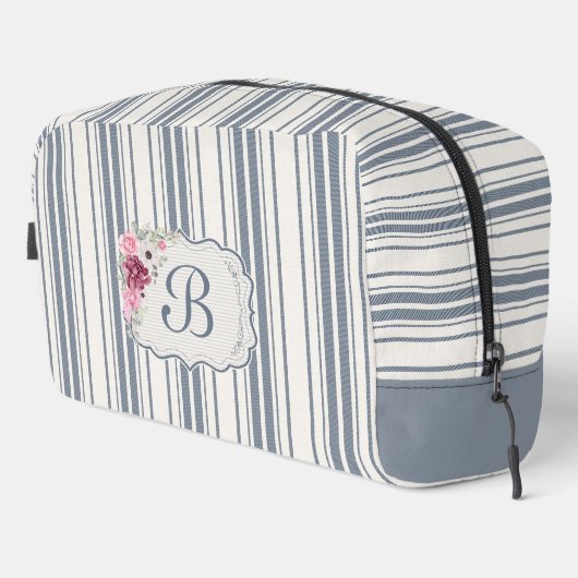 Charm Französischer Bauernhof Blau und Weiß Streif Waschbeutel (Rechte Ecke)