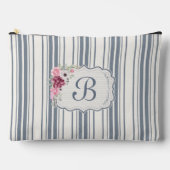 Charm Französischer Bauernhof Blau und Weiß Streif Zubehörtasche (Vorderseite)