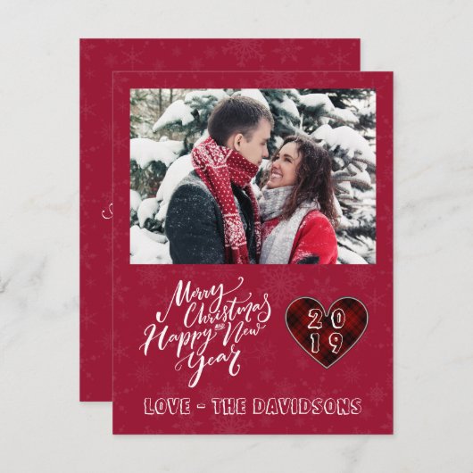 Charm Frohe Weihnachten Glück Neujahr Pine Foto (Vorne/Hinten)