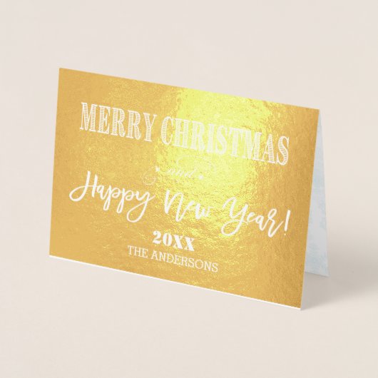 Charm Frohe Weihnachten glücklich Neujahr Familie  Folienkarte (Vorderseite)