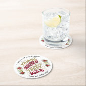 Charm Frory Christmas Happy New Year Typografie Runder Pappuntersetzer (Vor Ort)