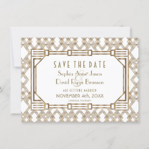 Charm Gold Black Great Gatsby 1920er Save the Date