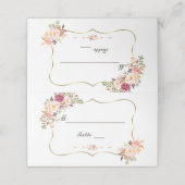 Charm Gold Blush Pink Bläserne Hochzeit Tischnumme Platzkarte (Außenseite Aufgefaltet)