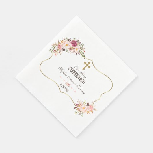Charm Gold Blush Rosa Bläsernheilige Kommune Serviette (Ecke)