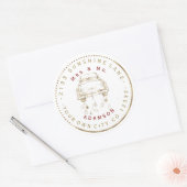 Charm Gold Car Just Married Circle Address Label Runder Aufkleber (Umschlag)