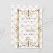 Charm Gold Great Gatsby Art Deco 20s Wedding RSVP (Vorne/Hinten)