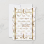 Charm Gold Great Gatsby Art Deco 20s Wedding RSVP (Vorderseite)