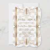 Charm Gold Great Gatsby Art Deco Brautparty Einladung (Vorderseite)