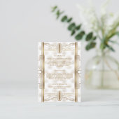 Charm Gold Great Gatsby Art Deco Hochzeit Details Begleitkarte (Stehend Vorderseite)