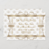 Charm Gold Great Gatsby Art Deco Save the Date (Vorne/Hinten)