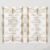 Charm Gold Great Gatsby Art Deco Wedding Programm (Rückseite)