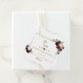 Charm Gold Merlot Navy Blue Floral Baby Dusche Geschenkanhänger (Beispiel)